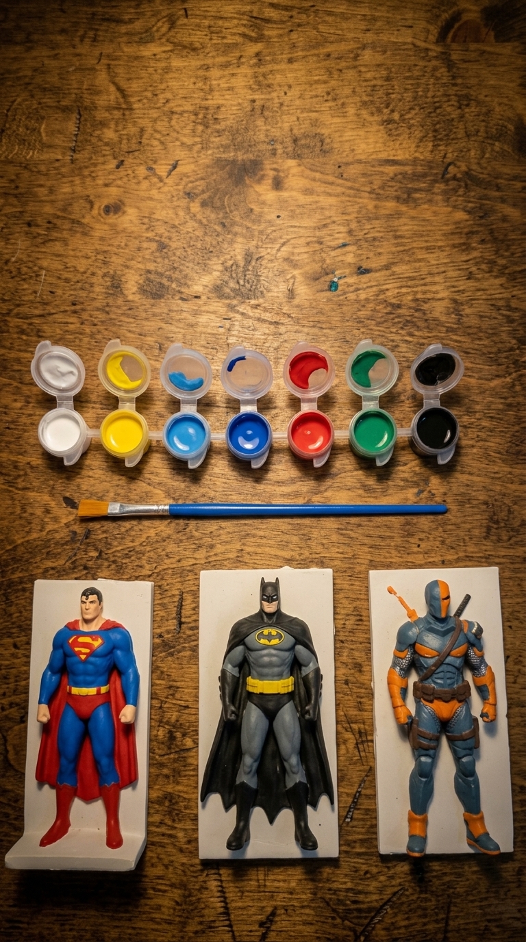 TAŞ TOZU SÜPER KAHRAMANLAR BOYAMA SETİ ( SÜPERMAN, BATMAN, DEATHSTROKE)