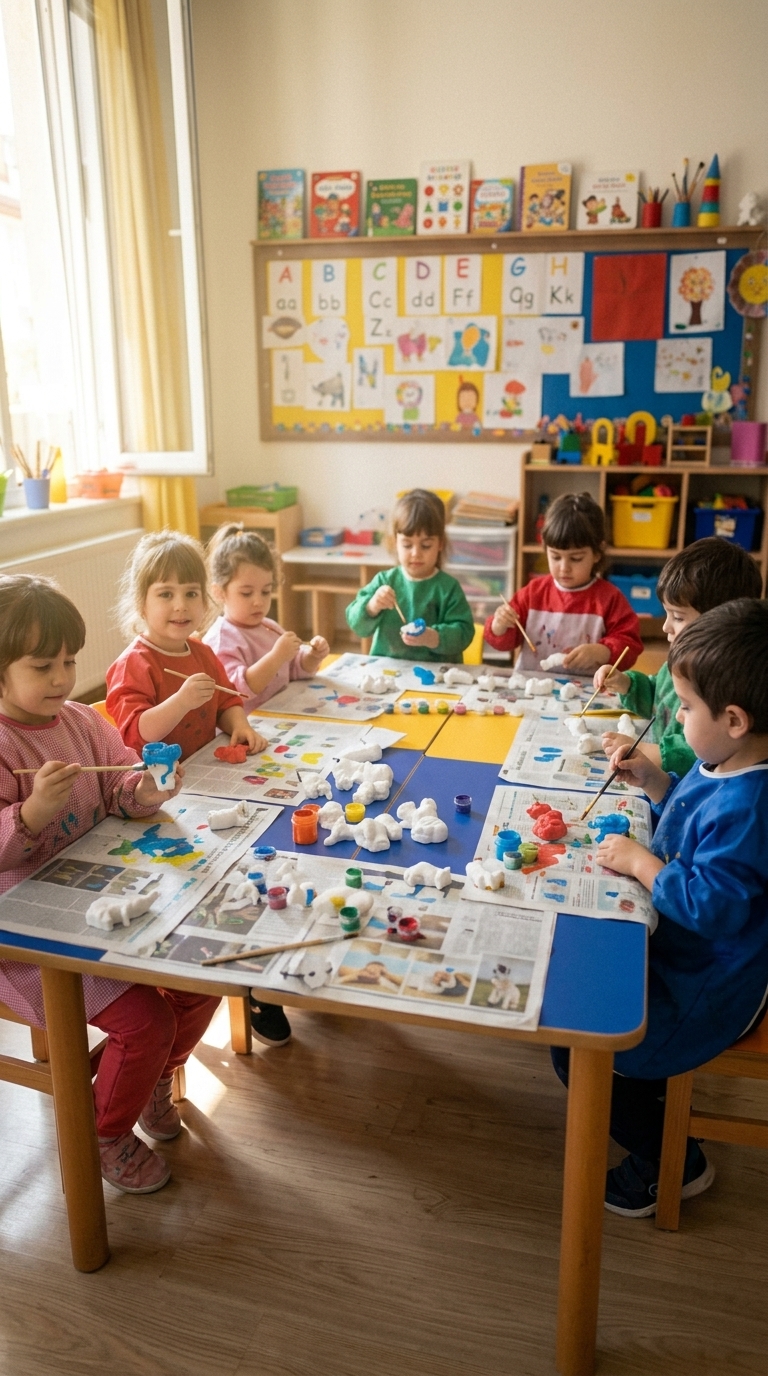 Taş Boyama ve El becerisi Geliştirme Seti Arabalar ( ÇOCUK GELİŞİMİ ETKİNLİĞİ )