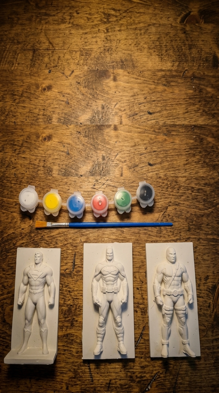 TAŞ TOZU SÜPER KAHRAMANLAR BOYAMA SETİ ( SÜPERMAN, BATMAN, DEATHSTROKE)